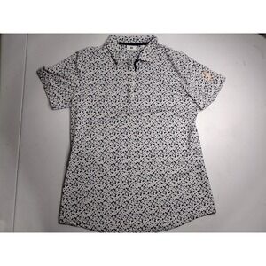 FJ FootJoy Women's Golf Polo Shirt‎ Floral Print Short Sleeve Size M